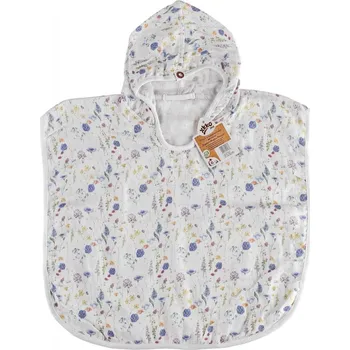 XKKO BMB Digi - Modré Polní Květy, Bambusové pončo, velikost