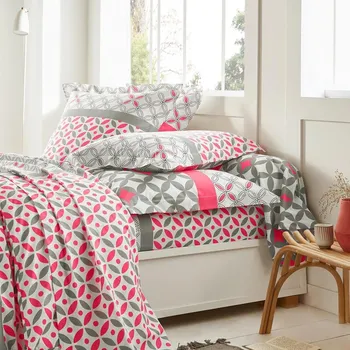 Povlečení Bavlněné povlečení Marlow, šedá/korálová, 140 x 200 cm 497166