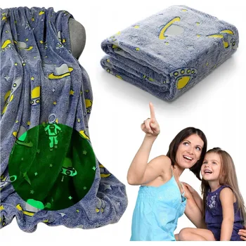 deka Dětská fluorescenční deka z mikrovlákna svítící ve tmě 150x200 Peter