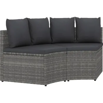 Zahradní pohovka 2dílná zahradní sedací souprava s poduškami polyratan šedá