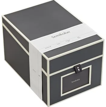 Úložný box Semikolon, Box na fotografie a CD Die Kante, tmavě šedý - Formadore