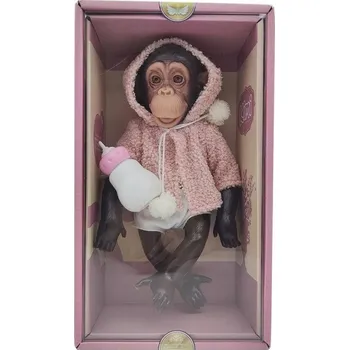 Panenka PANENKA ŠIMPANZ PLYŠOVÝ MAZLÍČEK PŘÍTULNÍČEK PRO DĚTI REALISTICKÁ V OBLEČENÍ 32 CM ASKATO