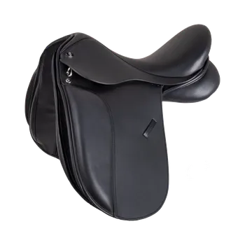 Jezdecké sedlo Drezurní sedlo Comfort Waldhausen PONY, černé Barva: černá, Velikost: 15,5"/39 cm