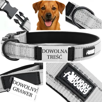 Obojek pro psa Obojek pro psa látkový s gravírováním HUGGY DOGGY vel. XS