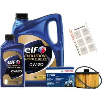 Filtr do auta Filtr Bosch P7231 + olej 0W20 Elf R Fe Dacia Dokker Duster Lodgy 1.3 TCe