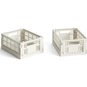 Úložný box Hay, Úložné koše Hay Colour Crate Mini, tlumená bílá, 2 ks - Formadore