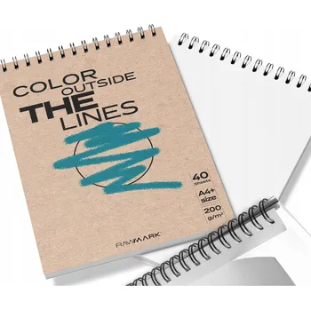 Blok Skicovací blok pro popisovače A4 40 ark. pro vytrhávání spirálový blok RAWMARK