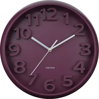 Hodiny Karlsson, Nástěnné hodiny Elevated Classic Numbers, tmavě fialové - Formadore