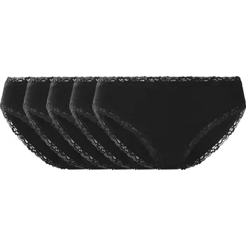 Kalhotky esmara® Dámské kalhotky s krajkou, 5 kusů (černá, M(40/42))