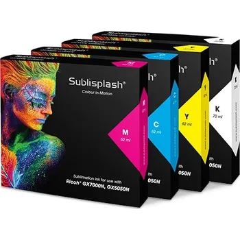 Sublimační inkoust Sublisplash pro Ricoh GX5050N/7000N 62 ml - cyan/azurová