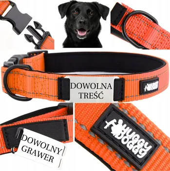 Obojek pro psa Obojek pro psa látkový s gravírováním HUGGY DOGGY vel. XS