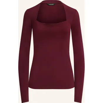 Dámské tričko Lauren Ralph Lauren Dlouhé Rukávy, tmavě červená