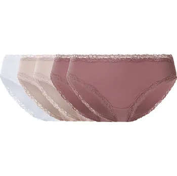 Dámské spodní prádlo esmara® Dámské kalhotky s krajkou, 5 kusů (růžová/bílá, M(40/42))