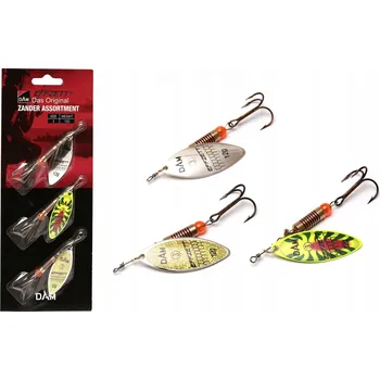 Umělá nástraha DAM sada třpytek Effzett Assortment Spinner 3ks vel.3 12g Sinking Zander