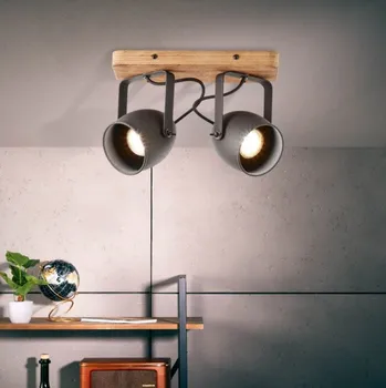 Bodové svítidlo Brilliant 47313/76 Stropní svítidlo CROWTON 2 černé uhlí +DŘEVO