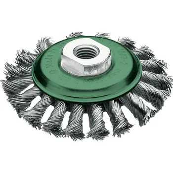 Drátěný kartáč Lessmann 472757 | Kuželový kartáč, splétaný drát 115x12 mm / 0,35 nerezový drát rovný