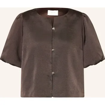 Dámská halenka Neo Noir Dámská Satinová Halenka Aisa, tmavě hnědá, 42