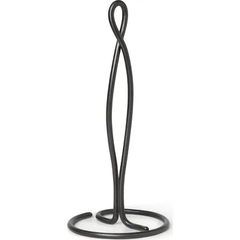 Úložný box Ferm Living, Stojan na roli papírových utěrek Curvature černá mosaz - Formadore