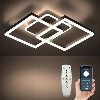 Stropní Svítidlo ANTENLICHT šedý čtvercový 40 W stmívatelný LED