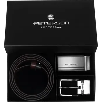 Opasek Pánský kožený Pásek Peterson ke kalhotám , černý, hnědý, oboustranný