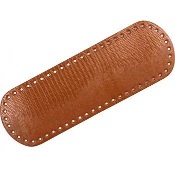 Pro Háčkování Koženkové dno na kabelku 10 x 30 cm hnědé koňak strukturované