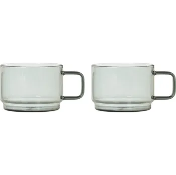 AdHoc, Šálky na kávu Impact, 300 ml, průhledné šedé, 2 ks - Formadore