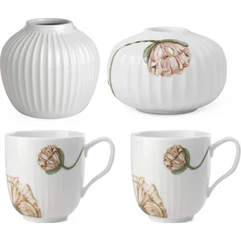 Bytová dekorace Kähler, Váza a svícen Hammershøi se 2 šálky 4 díly - Formadore