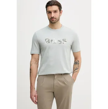 Pánské tričko Bavlněné tričko BOSS Orange Te_Insignia 50556009 tyrkysová 06X, vel. XXXL