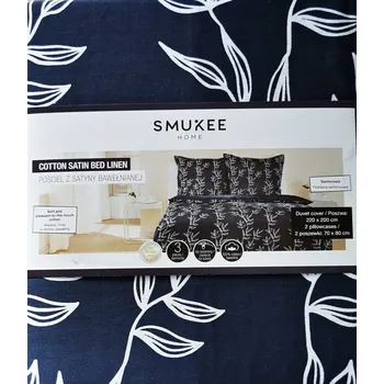 Povlečení Povlečení z bavlněného saténu VĚTVIČKY tmavě modré 220x200 nové