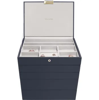 Šperkovnice Stackers, Krabička na šperky Stackers Pebble pětidílná classic tmavomodrá - Formadore