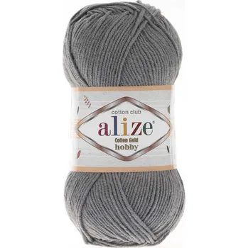 Příze Alize Cotton Gold Hobby uhlová šedá 87