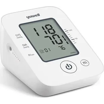 Tlakoměr Yuwell YE-660D - tonometr, měčíč tlaku na paži + ZDARMA síťový adaptér