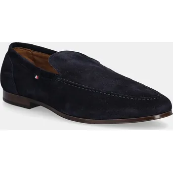 Dámské mokasíny Semišové mokasíny Tommy Hilfiger TH FLEXIBLE SUEDE LOAFER FM0FM05496 námořnická modř 59X, EUR 45