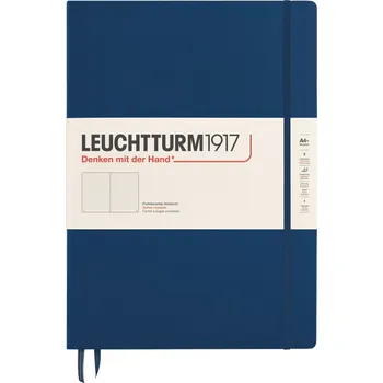 Diář Leuchtturm 1917, Tečkovaný zápisník v pevné vazbě Leuchtturm 1917 A4+, 235 stran, tmavě modrý, 100 g/m² - Formadore