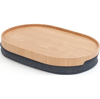Bosign, Tác Laptray oválný vrbové dřevo s protiskluzovým povlakem a se šedým polštářem M - Formadore
