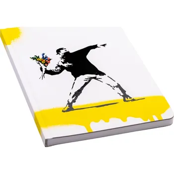 Diář Pininfarina Segno, Notes z kamenného papíru voděodolný Pininfarina Banksy Flower A5, 128 stran - Formadore