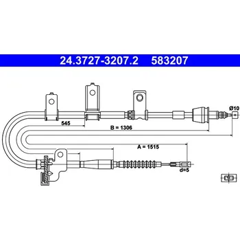 Lanko parkovací brzdy Tazne lanko, parkovaci brzda, 24.3727-3207.2