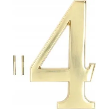 ČÍSLICE NA DVEŘE DOMU BUDOVY ČÍSLO ADRESA KOVOVÉ MOSAZNÉ ZLATÉ 19 CM 4