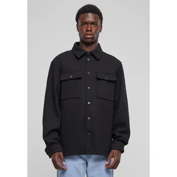 Pánská košile Pánská fleesová košile Plain Overshirt černá Urban Classics černá 2905714
