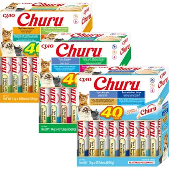Krmivo pro kočku INABA Churu pro kočky – Mix chutí 3x(40x14g)