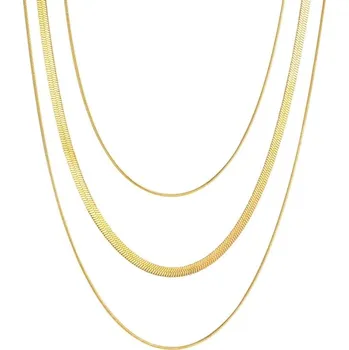 Náhrdelník Victoria Filippi Stainless Steel Trojitý ocelový náhrdelník Simona Gold - chirurgická ocel NH1325-NC-1647G Zlatá 38 cm + 5 cm (prodloužení)