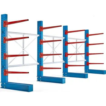 Dílenský regál Konzolový regál EXPAND, jednostranný, 4 stojany, 16x 1000mm rameno, 8000 kg