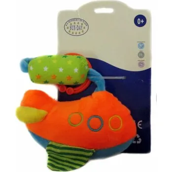 Chrastítko letadlo oranžové – 13 cm