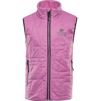 Chlapecká vesta Alpine Pro BERFO RŮŽOVÁ DĚTSKÁ ULTRALEHKÁ VESTA S IMPREGNACÍ 164-170