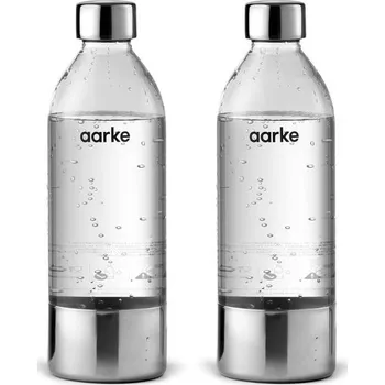 Příslušenství pro myčku Balení 2 PET lahví Aarke pro perličku vody Carbonator 3, bez BPA s detaily z nerezové oceli, 800
