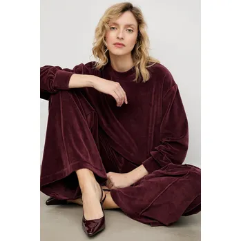 Pánská mikina Velurová mikina Answear.LAB SS0162.TOS burgundské 83X, vel. S