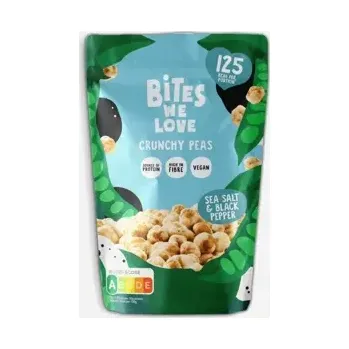 Křupavý hrách, mořská sůl a černý pepř