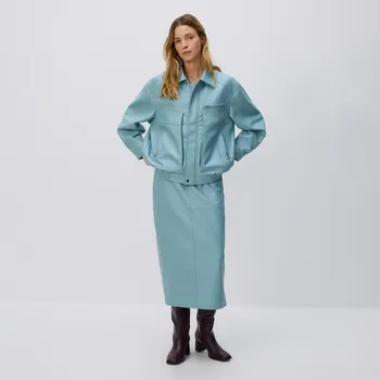 Dámská sukně Reserved - Midi sukně s rozparkem - světle modrá - 025HW-50X - 025HW-50X-M