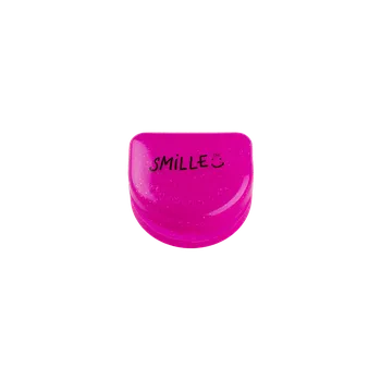 Dentální hygiena PROFIMED růžová schránka na rovnátka s flitry