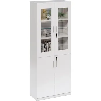 Policová skříň Vysoká kancelářská skříň Houseland Prime Neo 02 80 cm bílá